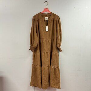 Textured Tiered Midi Dress - WK0483